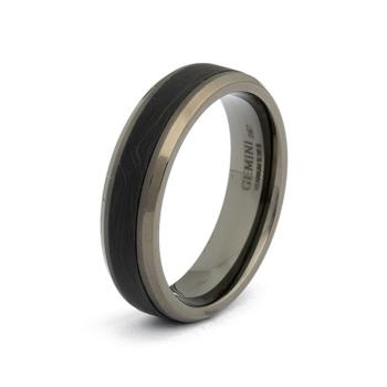 6 mm schwarzer Titanring mit geschmiedetem Kohlenstoff - Rota Black Carbon